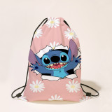 Drawstring Bag Stitch Cartoon Printing String Backpack Portable Storage Bag Gifts