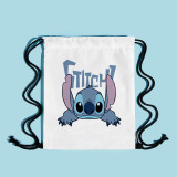 Drawstring Bag Stitch Cartoon Printing String Backpack Portable Storage Bag Gifts