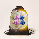 Drawstring Bag Stitch Cartoon Printing String Backpack Portable Storage Bag Gifts