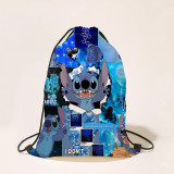 Drawstring Bag Stitch Cartoon Printing String Backpack Portable Storage Bag Gifts