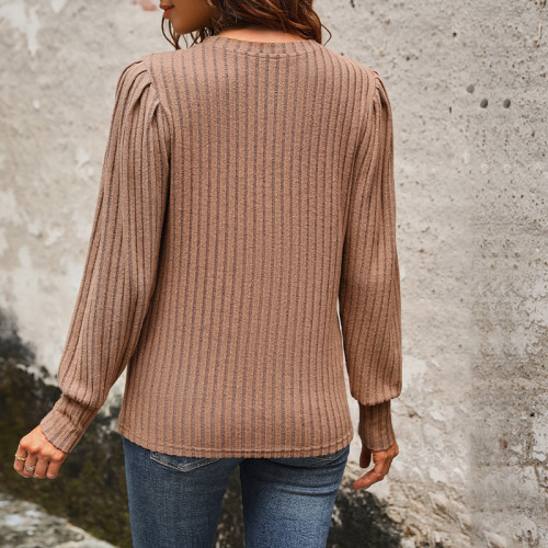 Puff Sleeve Pit Striped T-shirt