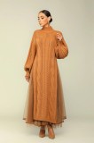 Hot Style Winter Long Sleeve Mesh Turtleneck Knitted Long Dresses