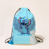 Drawstring Bag Stitch Cartoon Printing String Backpack Portable Storage Bag Gifts