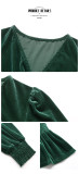 Autumn Women Long Sleeve Velour Tops Lady Ruffles Velvet Shirts