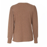 Puff Sleeve Pit Striped T-shirt