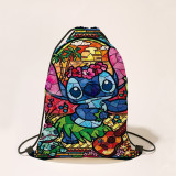 Drawstring Bag Stitch Cartoon Printing String Backpack Portable Storage Bag Gifts
