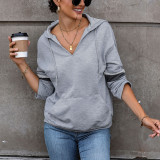 Drop Shoulder Drawstring Hoodie
