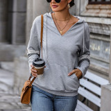 Drop Shoulder Drawstring Hoodie