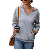 Drop Shoulder Drawstring Hoodie
