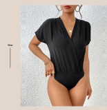 Solid Batwing Sleeve Bodysuit