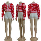 Casual V Neck Plush Women's Knitted Top