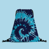 Tie Dye Gift Bag Drawstring Polyester Bag Student Portable Backpack Bag Outdoor Shopping
