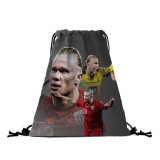 Football Star Color Printed Pattern Tote Bag Canvas Bag Drawstring Backpack