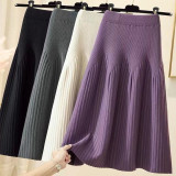 Thick Knitted Midi Skirt
