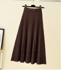 Thickened Knitted Pleated Midi Skirt for Women