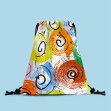 Tie Dye Gift Bag Drawstring Polyester Bag Student Portable Backpack Bag Outdoor Shopping
