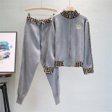 Fashion Slim Zipper Jacket and Pants Two Piece Set
