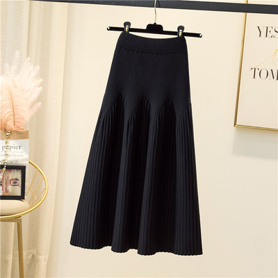 Thick Knitted Midi Skirt