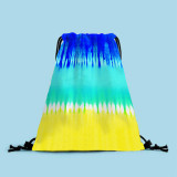 Tie Dye Gift Bag Drawstring Polyester Bag Student Portable Backpack Bag Outdoor Shopping