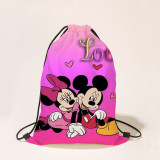 Disney Mickey Mouse Children's Cartoon Backpack Minnie Bags Bundle Pocket Drawstring Bag