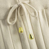 Knit Half-High Collar Sweater Set Solid Color Loose Warm Pullover Two-Piece Set