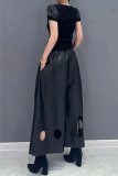 Black High Waist Vegan Leather Pants