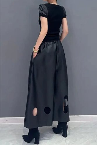 Black High Waist Vegan Leather Pants