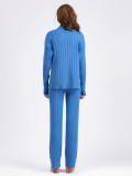 Knit Half-High Collar Sweater Set Solid Color Loose Warm Pullover Two-Piece Set
