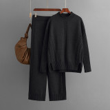 Cozy and Stylish High Neck Thick Knit Sweater Set