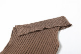 Fashion Sexy Knitted Top & High Waist Hip-Covering Skirt Set