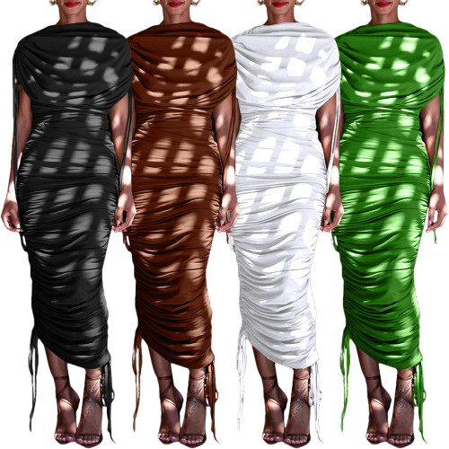 Gorgeous Drawstring Ruched Bodycon Dress