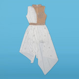 Women Sexy See Through Sleeveless Irregular Beaded Jumpsuit
