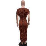 Gorgeous Drawstring Ruched Bodycon Dress