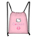 HELLO KITTY Student Drawstring Bag Children's Cartoon Backpack