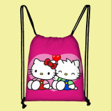 HELLO KITTY Student Drawstring Bag Children's Cartoon Backpack