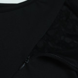 Women See-Through Patchwork Beaded Tassel Sexy Bodycon Dress