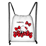 HELLO KITTY Student Drawstring Bag Children's Cartoon Backpack