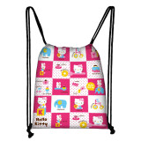 HELLO KITTY Student Drawstring Bag Children's Cartoon Backpack