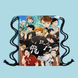 Animation Demon Slayer Attack Polyester Drawstring Bag School Bag Outdoor Shopping Bag