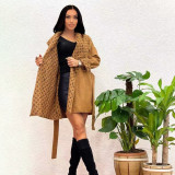 Lapel Double-layered Thickened Lace-up Windbreaker Jacket