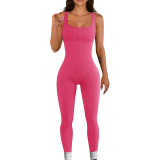 Double-layered Padded Bust for Fitness and Yoga Seamless High-Waisted Leggings Jumpsuit
