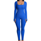 Double-Layer Seamless Bodysuit with Chest Pad, Long Sleeve Shaping Bodysuit for Yoga and Sports