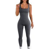 Double-layered Padded Bust for Fitness and Yoga Seamless High-Waisted Leggings Jumpsuit