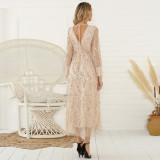 Sexy V-Neck Fringe Sequin Dress