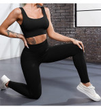 Ribbed Compression High Waist Fitness Leggings Seamless Cross-Border Yoga Pants