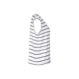Striped Print Shoulder Pad Tee