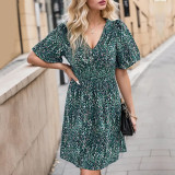 Women's All Over Print Butterfly Sleeve Dress