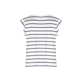 Striped Print Shoulder Pad Tee