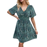 Women's All Over Print Butterfly Sleeve Dress