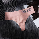 Seamless Sporty Sexy Letter Wide Waist Mid-rise No Trace Triangle Panties
